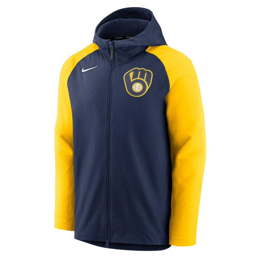 Milwaukee Brewers Nike Authentic Collection Performance Raglan Full-Zip Hoodie - MLB
