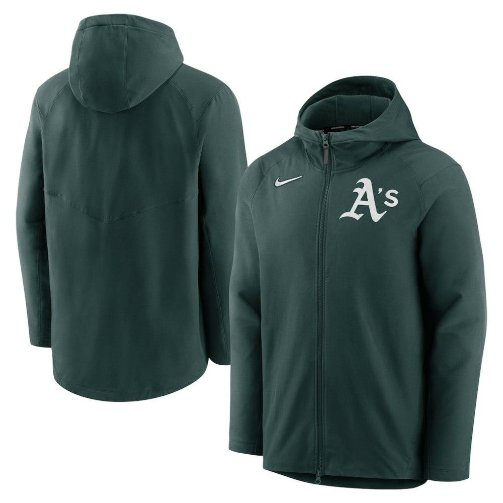 Athletics Nike Authentic Collection Performance Raglan Full-Zip Hoodie - MLB