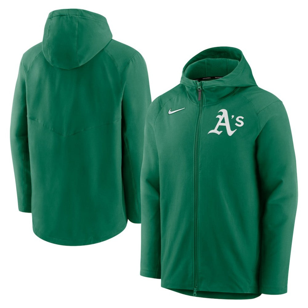 Athletics Nike Authentic Collection Performance Raglan Full-Zip Hoodie - MLB