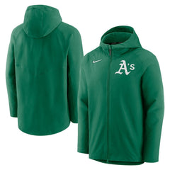 Athletics Nike Authentic Collection Performance Raglan Full-Zip Hoodie - MLB