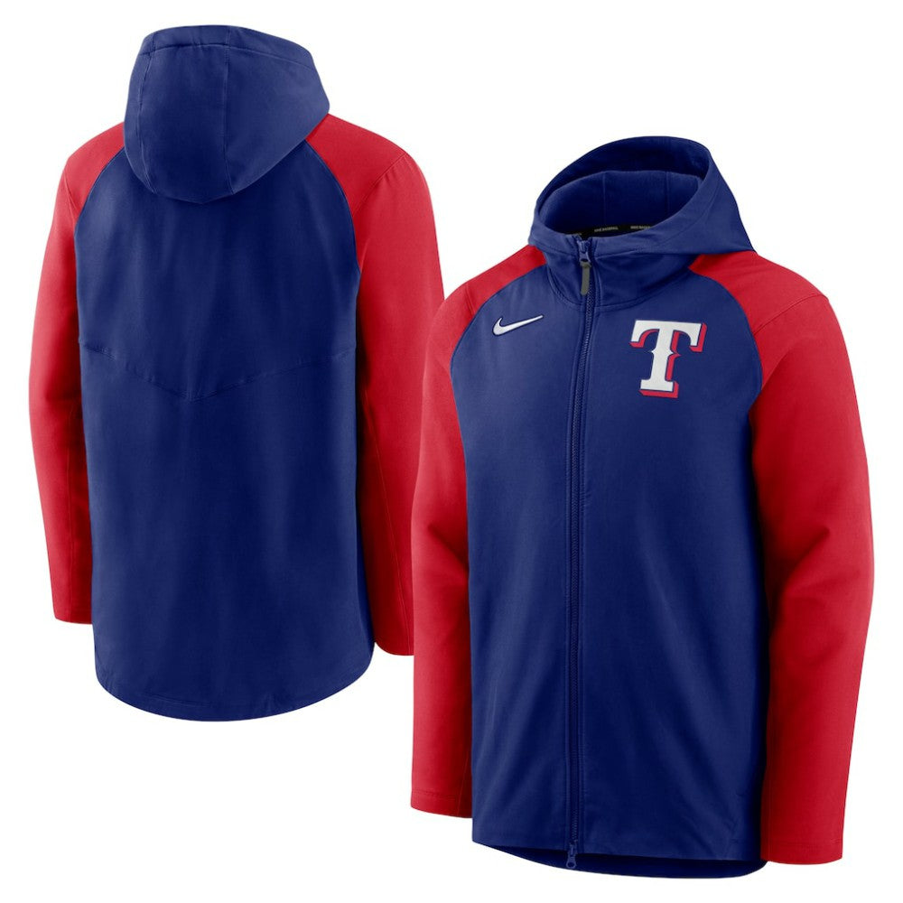 Texas Rangers Nike Authentic Collection Performance Raglan Full-Zip Hoodie - MLB