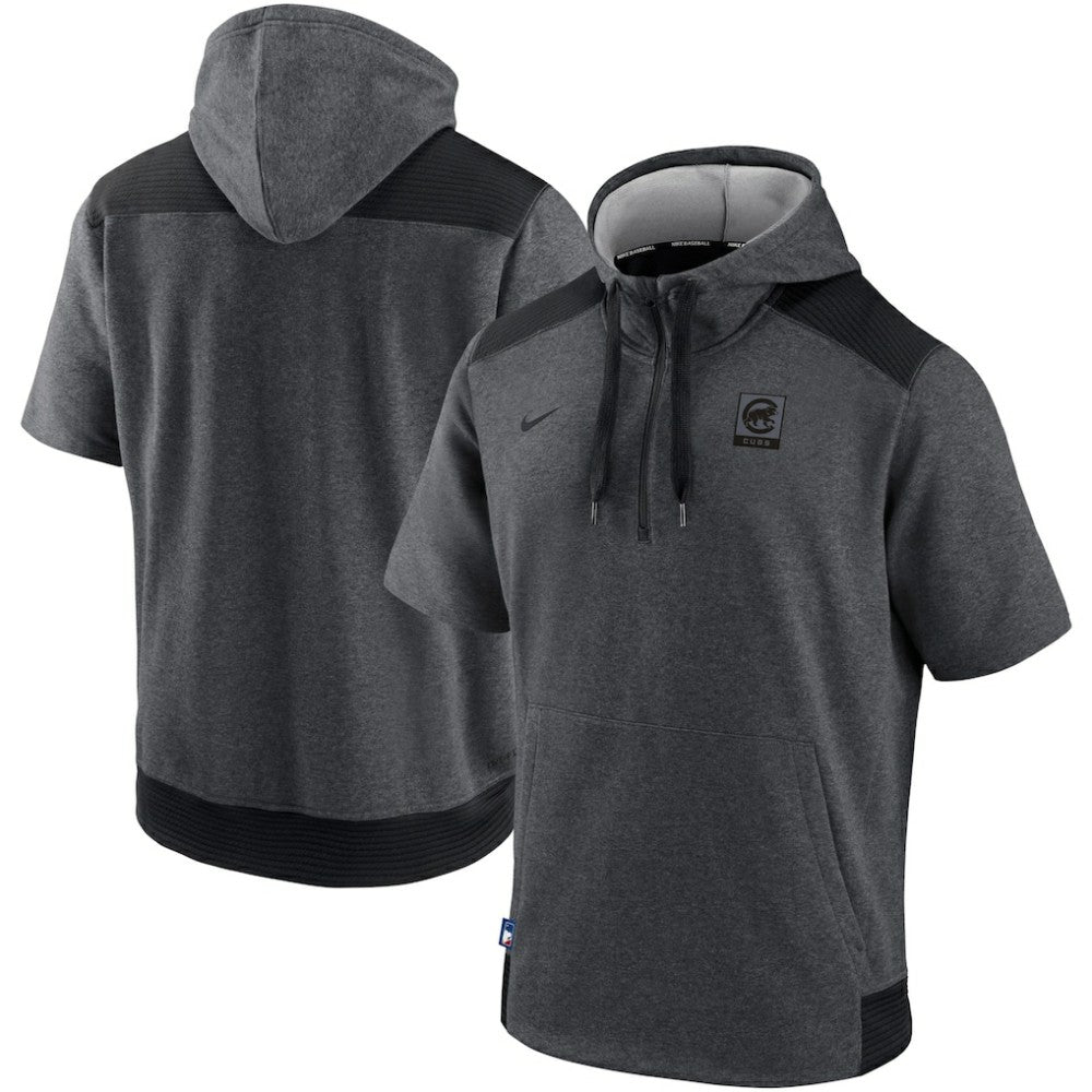 Chicago Cubs Nike Authentic Collection Dry Flux Performance Quarter-Zip Short Sleeve Hoodie - MLB