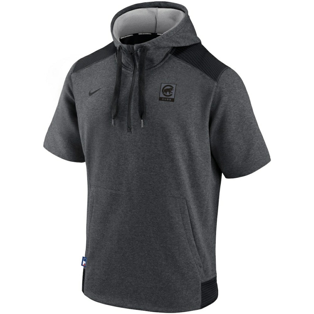 Chicago Cubs Nike Authentic Collection Dry Flux Performance Quarter-Zip Short Sleeve Hoodie - MLB