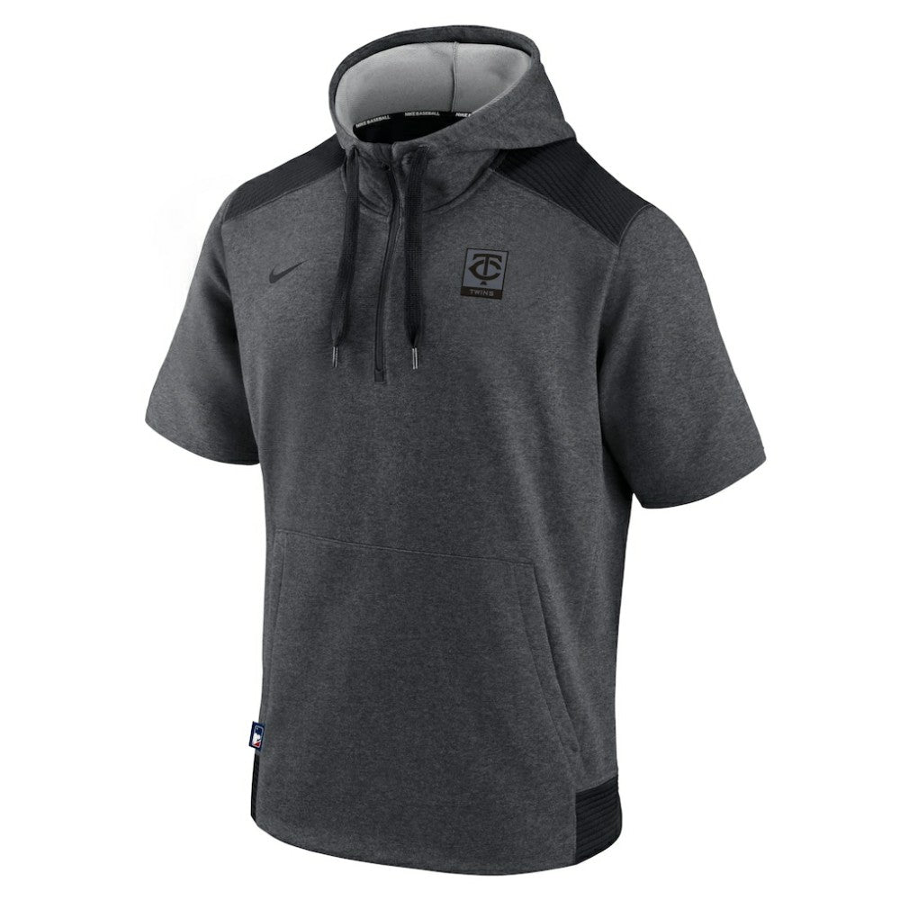 Minnesota Twins Nike Authentic Collection Dry Flux Performance Quarter-Zip Short Sleeve Hoodie - MLB