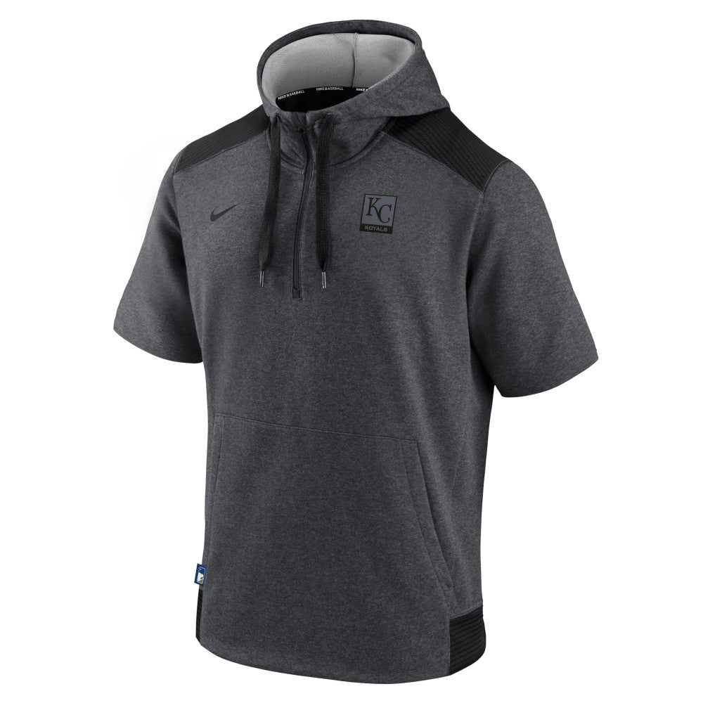 Kansas City Royals Nike Authentic Collection Dry Flux Performance Quarter-Zip Short Sleeve Hoodie - MLB