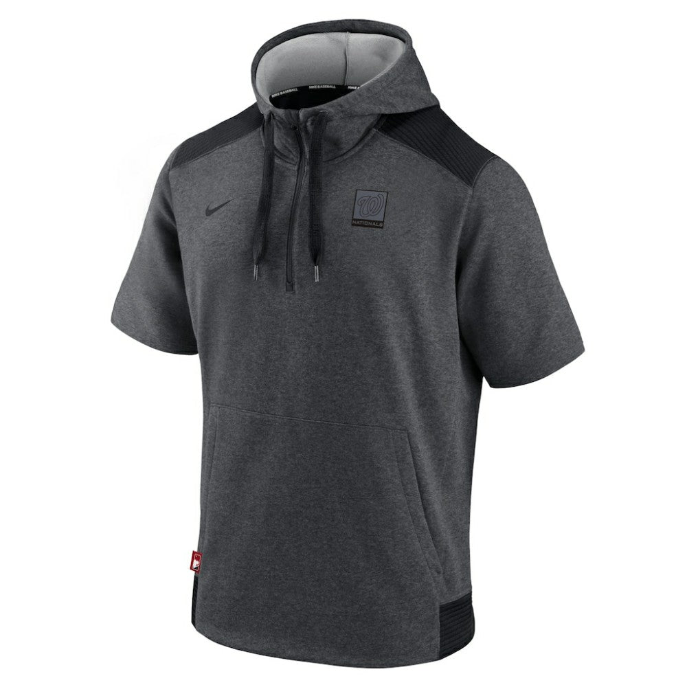 Washington Nationals Nike Authentic Collection Dry Flux Performance Quarter-Zip Short Sleeve Hoodie - MLB