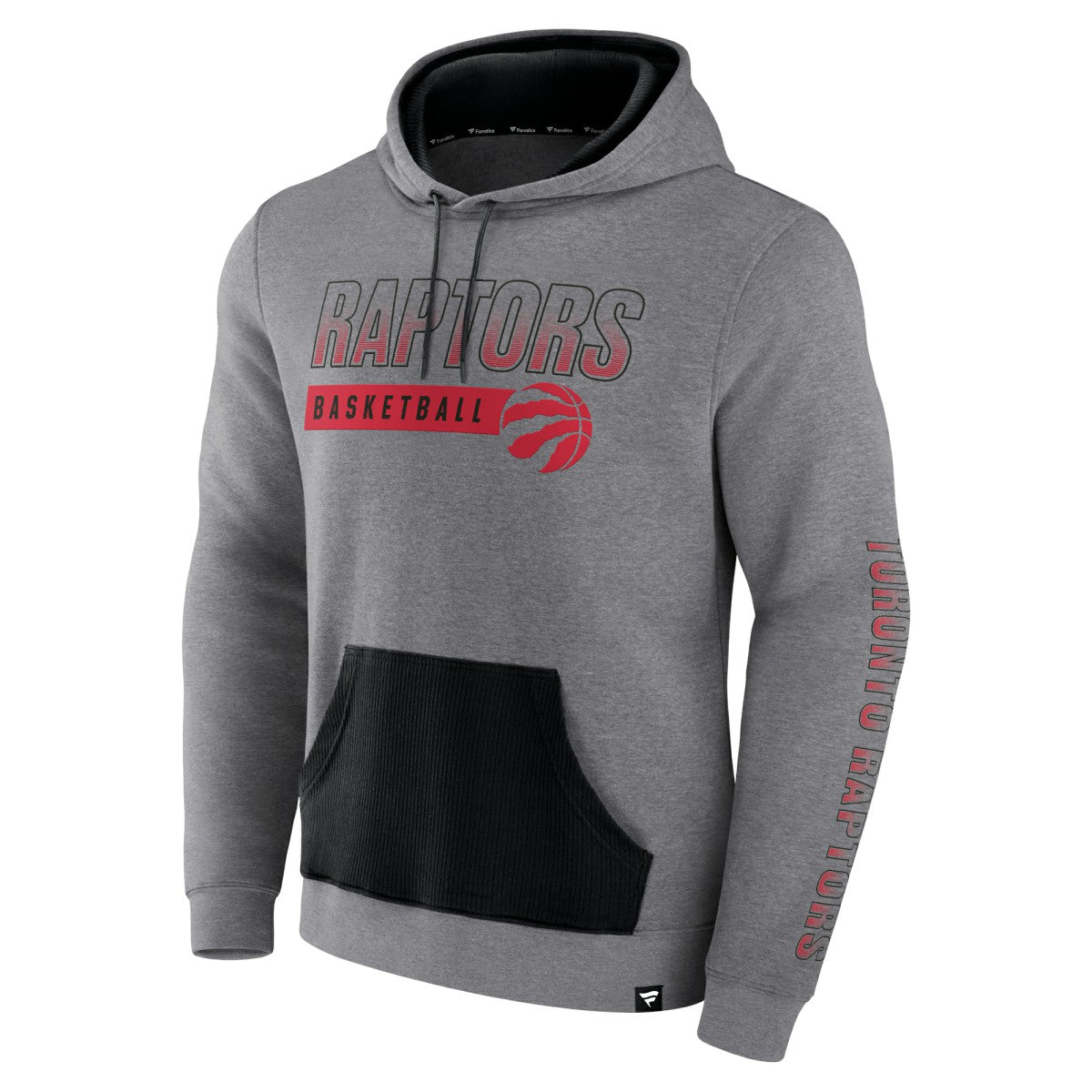 Toronto Raptors Off The Bench Color Block Pullover Hoodie Heathered Gray - NBA