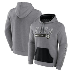Brooklyn Nets Off The Bench Color Block Pullover Hoodie Heathered Gray - NBA
