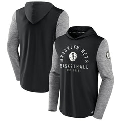 Brooklyn Nets Deep Rotation Performance Pullover Hoodie Black/Heathered Charcoal - NBA