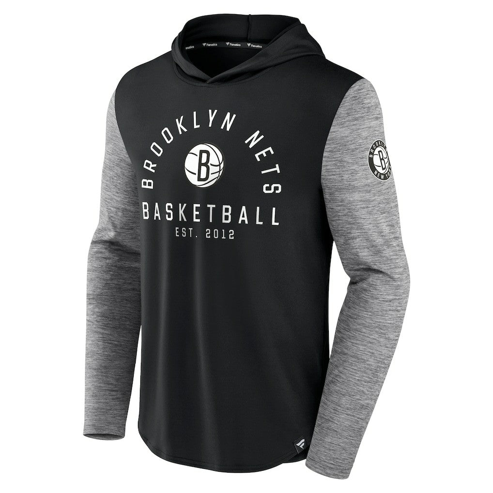 Brooklyn Nets Deep Rotation Performance Pullover Hoodie Black/Heathered Charcoal - NBA