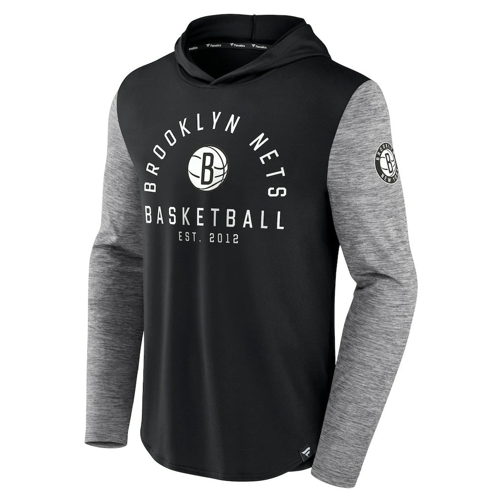 Brooklyn Nets Deep Rotation Performance Pullover Hoodie Black/Heathered Charcoal - NBA
