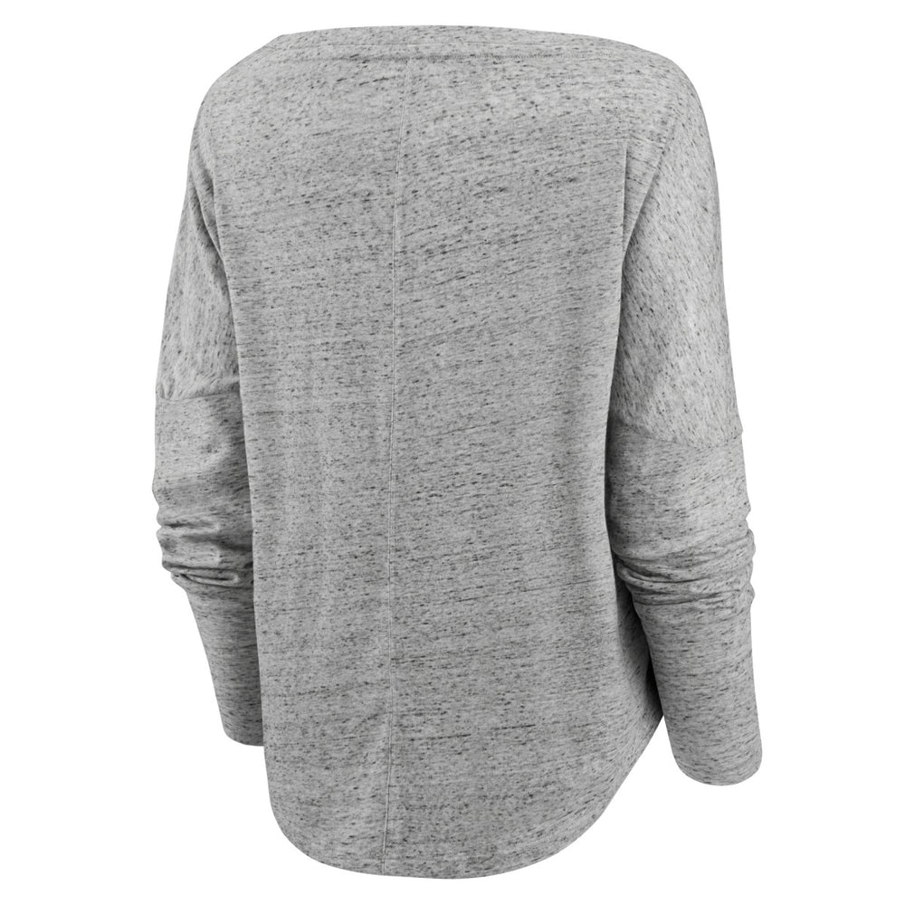Los Angeles Lakers Women's Nostalgia Off-The-Shoulder Long Sleeve T-Shirt Heathered Gray - NBA