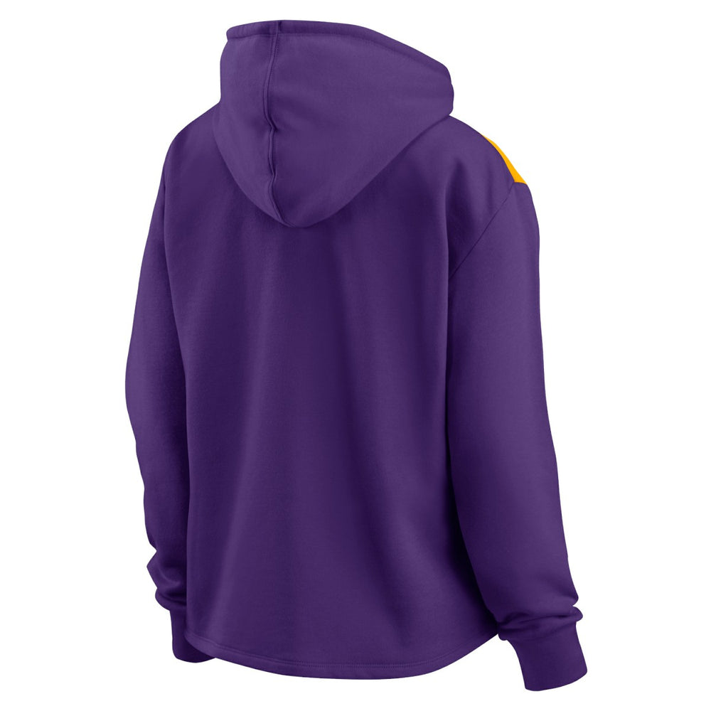Los Angeles Lakers Women's Overslide Quarter-Zip Fleece Hoodie Purple - NBA