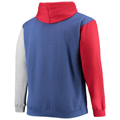 Philadelphia 76ers Big & Tall Double Contrast Pullover Hoodie Royal/Red - NBA