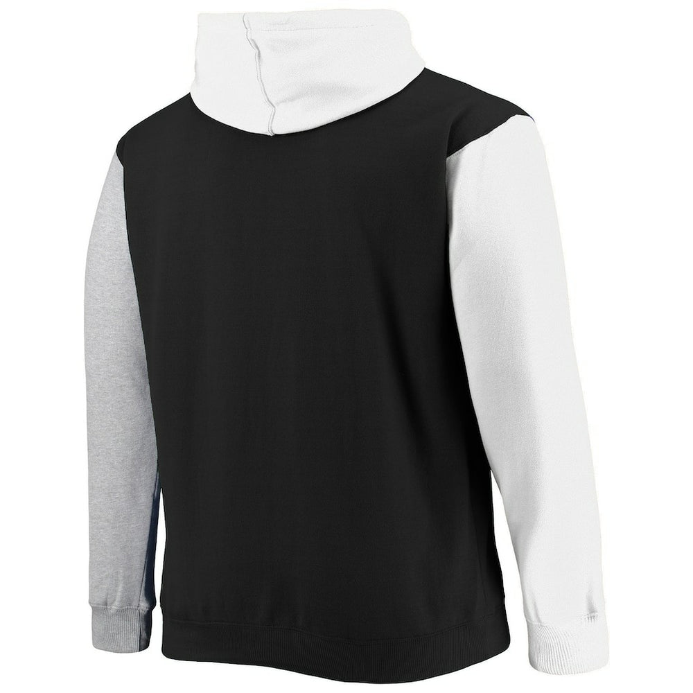 Brooklyn Nets Big & Tall Double Contrast Pullover Hoodie Black/White - NBA