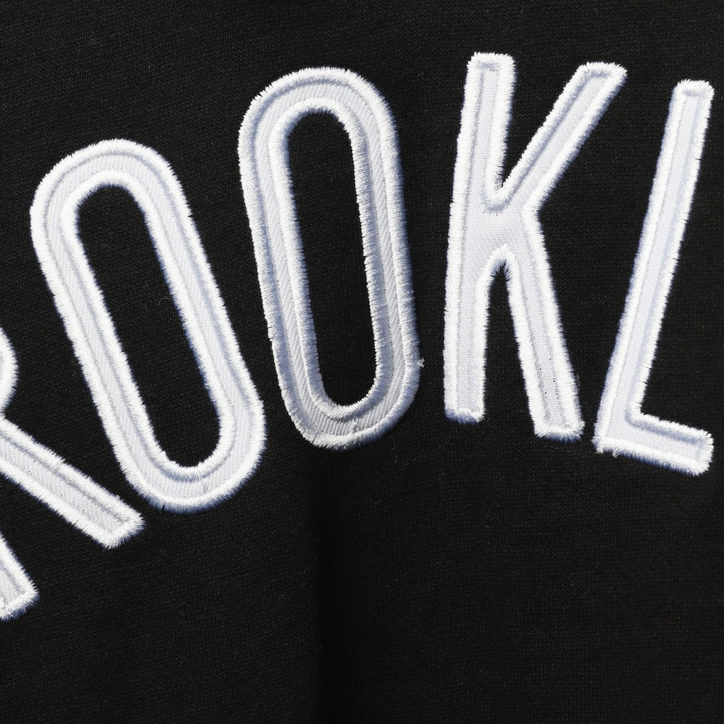 Brooklyn Nets Big & Tall Double Contrast Pullover Hoodie Black/White - NBA