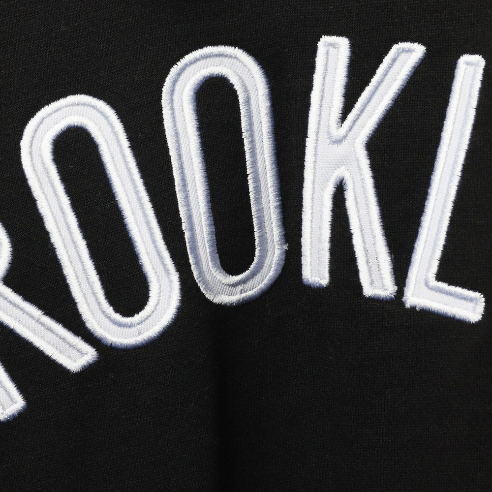 Brooklyn Nets Big & Tall Double Contrast Pullover Hoodie Black/White - NBA