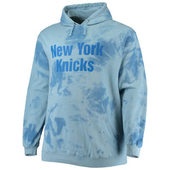 New York Knicks Big & Tall Wordmark Cloud Dye Pullover Hoodie Blue - NBA
