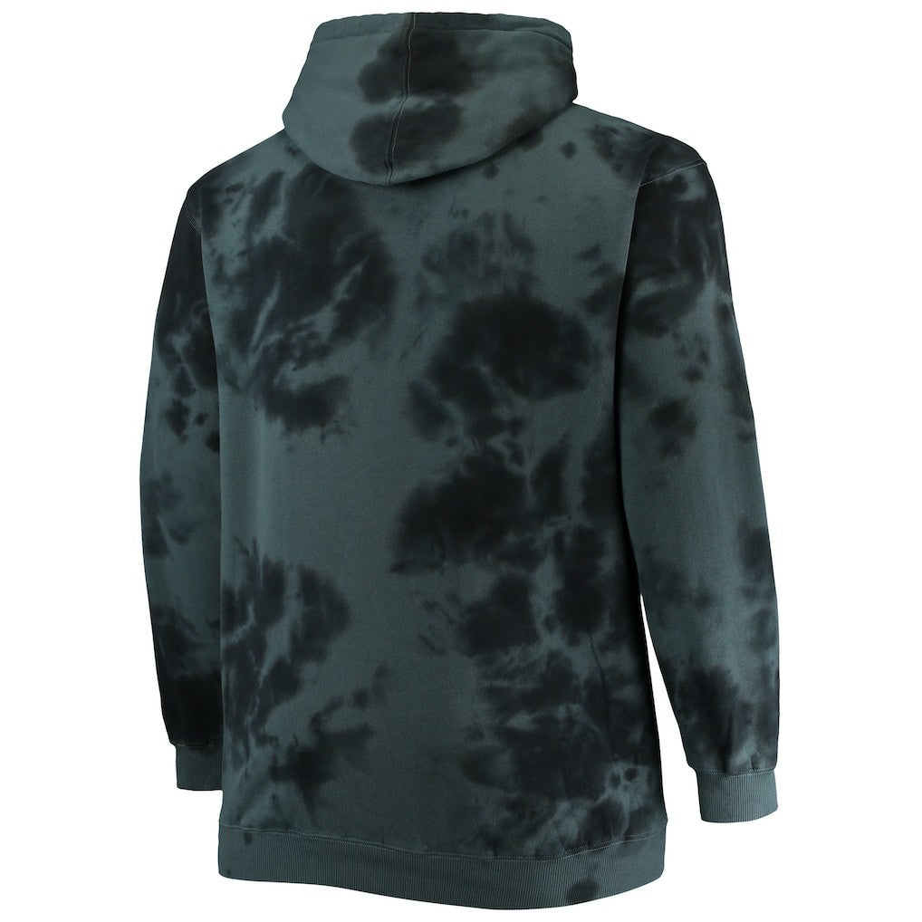 Brooklyn Nets Big & Tall Wordmark Cloud Dye Pullover Hoodie Black - NBA