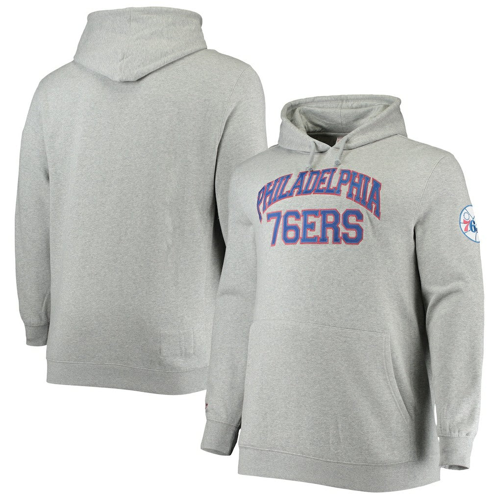 Philadelphia 76ers Hardwood Classics Big & Tall Throwback Pullover Hoodie Heathered Gray - NBA