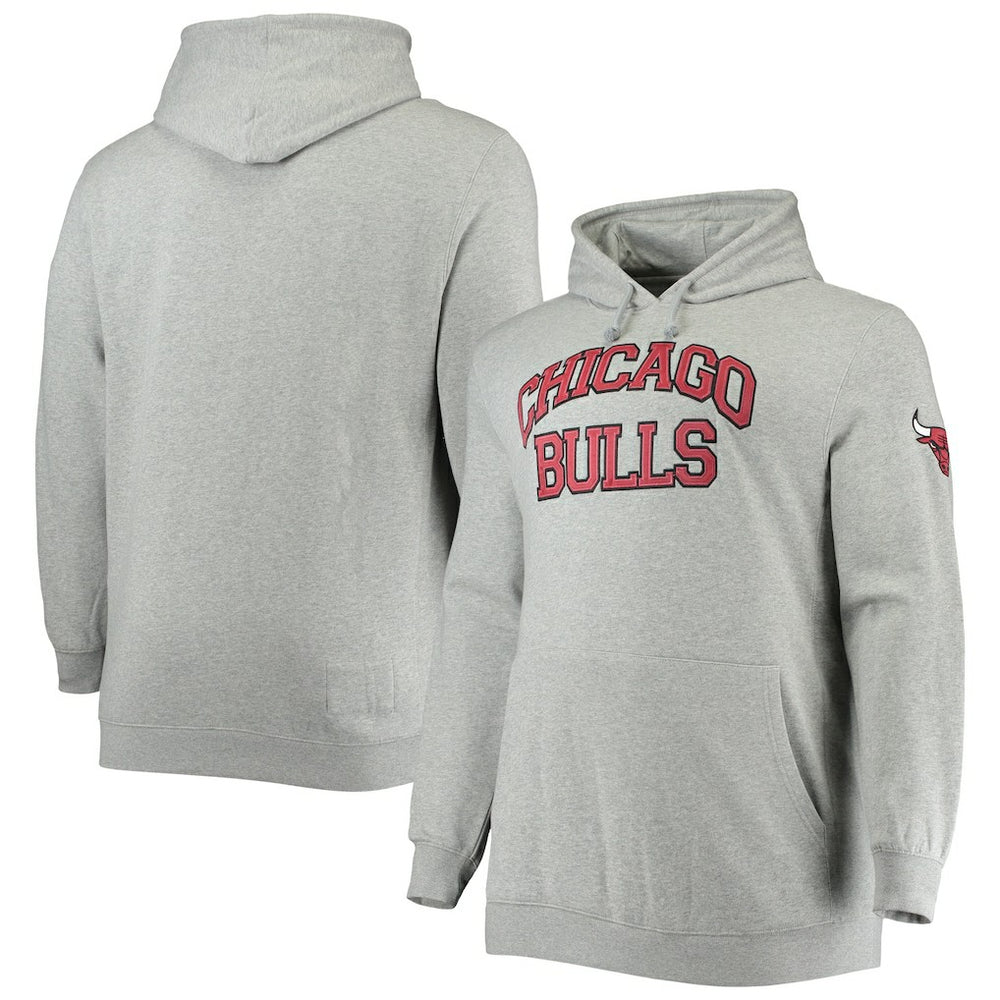 Chicago Bulls Hardwood Classics Big & Tall Throwback Pullover Hoodie Heathered Gray - NBA