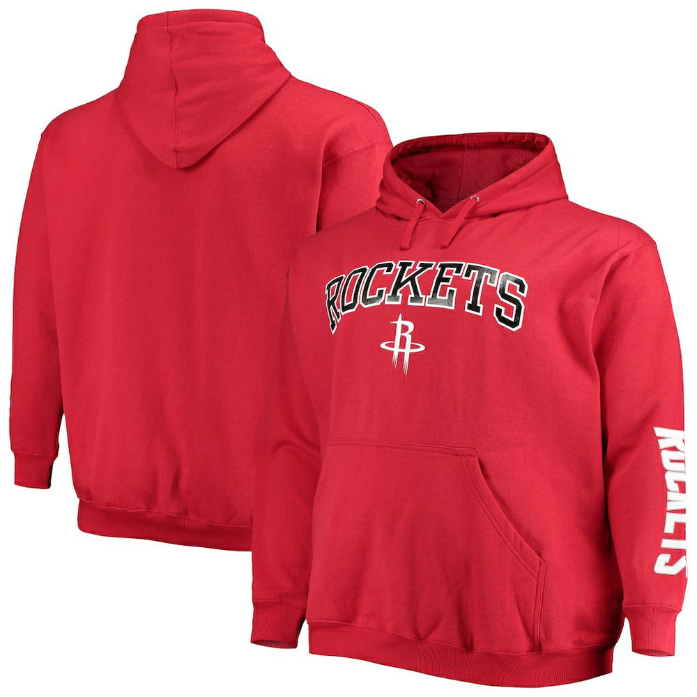 Houston Rockets Big & Tall Team Wordmark Pullover Hoodie Red - NBA