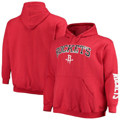 Houston Rockets Big & Tall Team Wordmark Pullover Hoodie Red - NBA