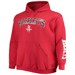 Houston Rockets Big & Tall Team Wordmark Pullover Hoodie Red - NBA