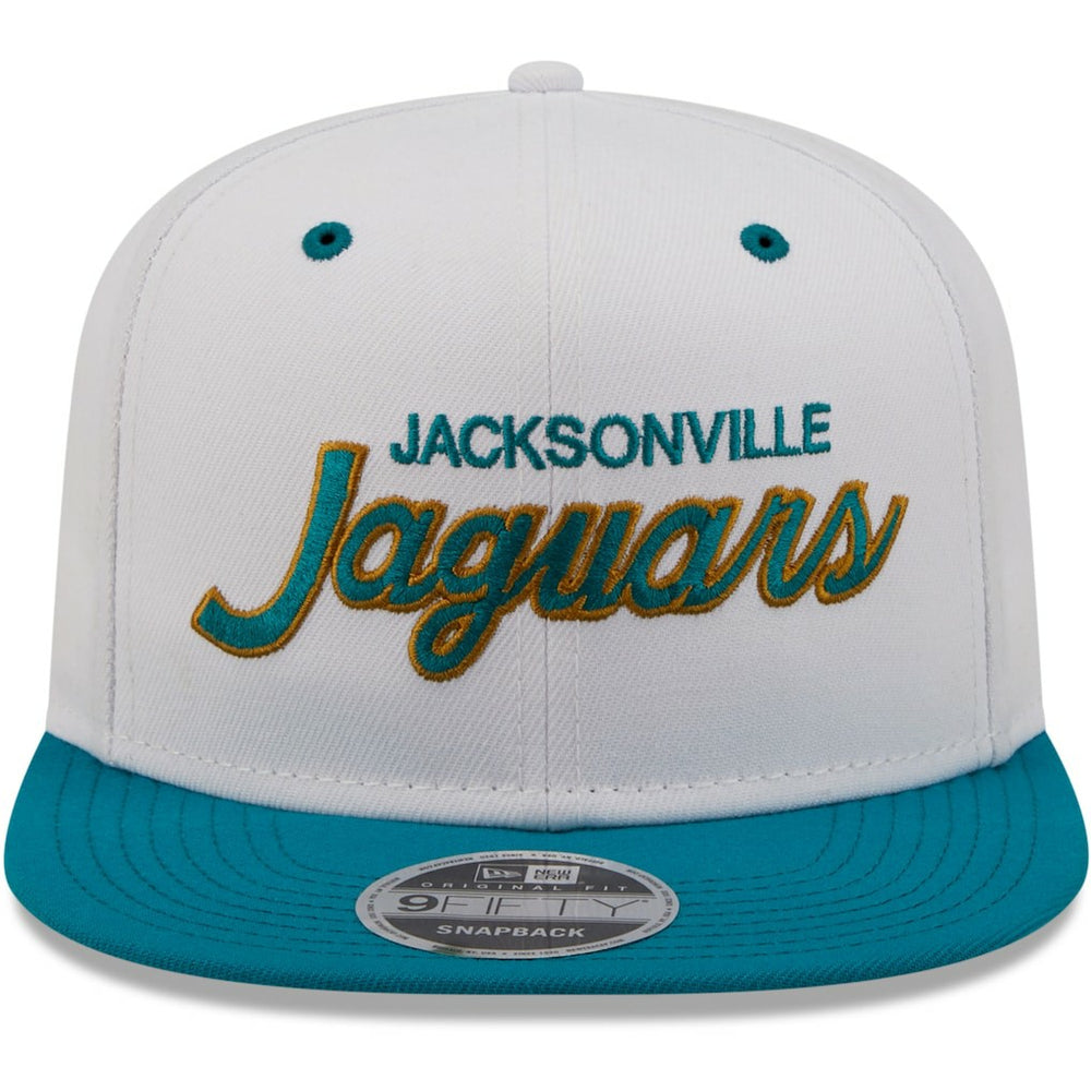 Jacksonville Jaguars New Era Sparky Original 9FIFTY Snapback Hat White/Teal | NFL
