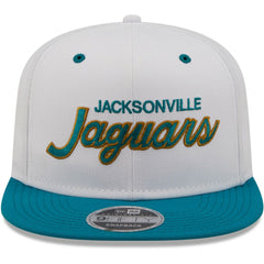 Jacksonville Jaguars New Era Sparky Original 9FIFTY Snapback Hat White/Teal | NFL