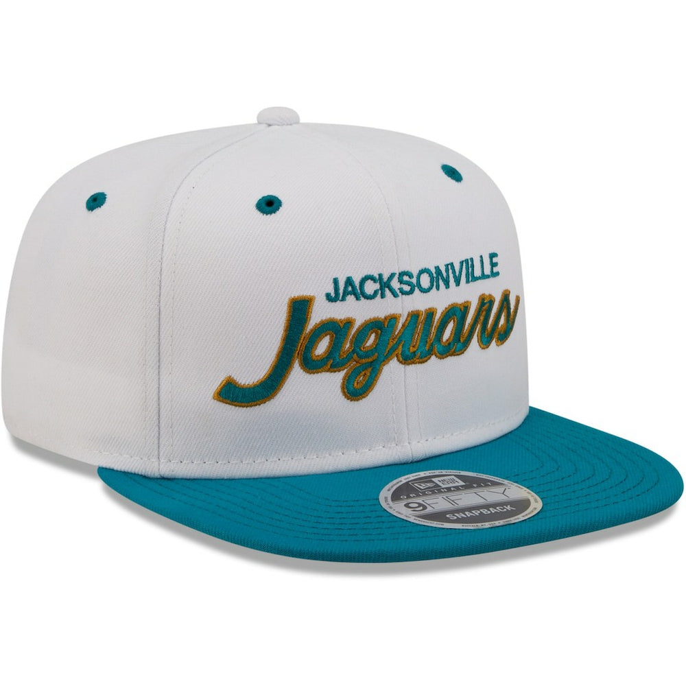 Jacksonville Jaguars New Era Sparky Original 9FIFTY Snapback Hat White/Teal | NFL