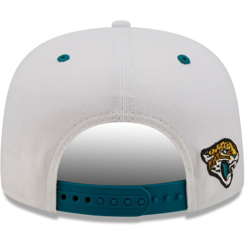 Jacksonville Jaguars New Era Sparky Original 9FIFTY Snapback Hat White/Teal | NFL