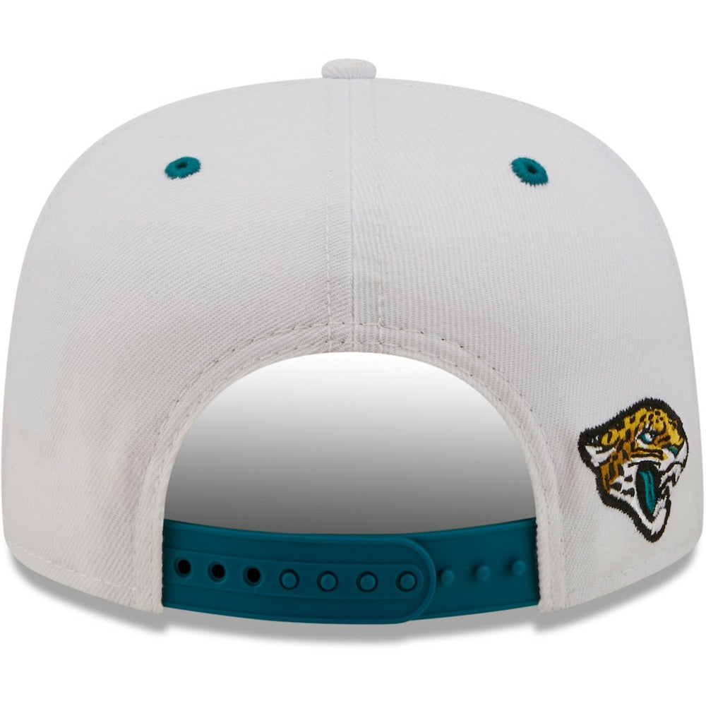Jacksonville Jaguars New Era Sparky Original 9FIFTY Snapback Hat White/Teal | NFL
