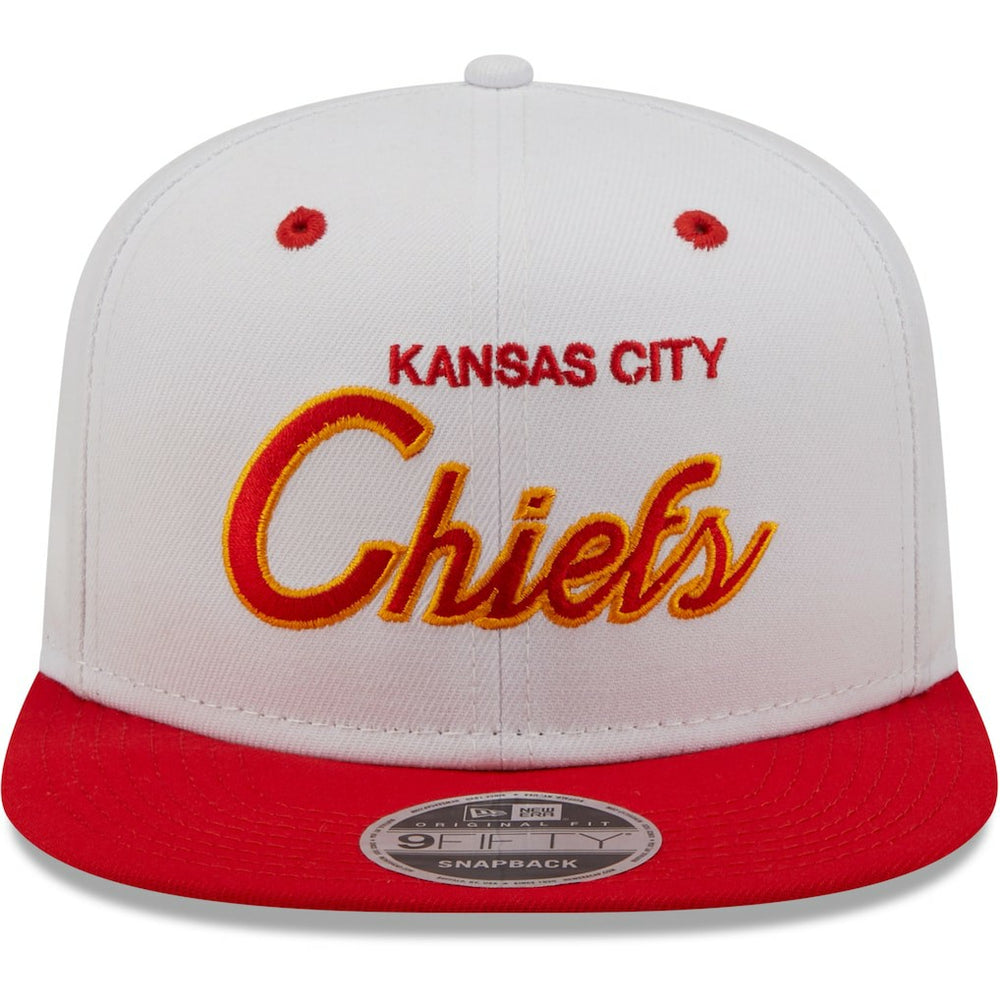 Kansas City Chiefs New Era Sparky Original 9FIFTY Snapback Hat White/Red | NFL