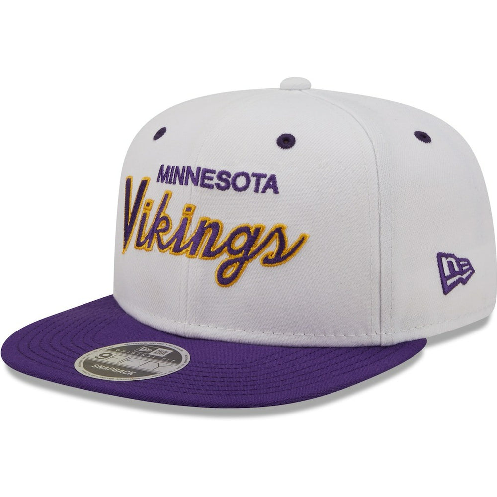 Minnesota Vikings New Era Sparky Original 9FIFTY Snapback Hat White/Purple | NFL