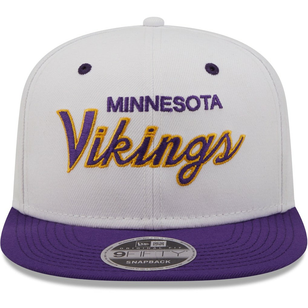 Minnesota Vikings New Era Sparky Original 9FIFTY Snapback Hat White/Purple | NFL
