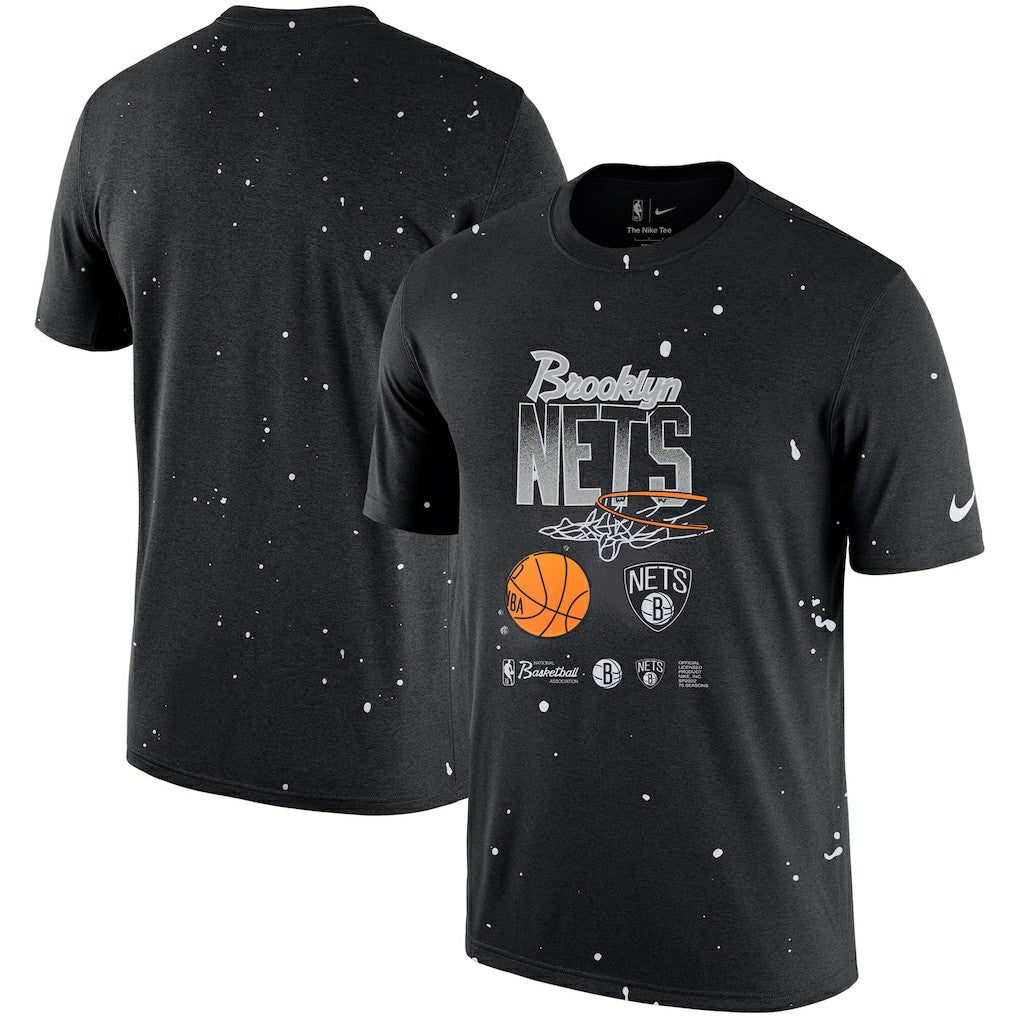 Brooklyn Nets Courtside Splatter T-Shirt Black - NBA
