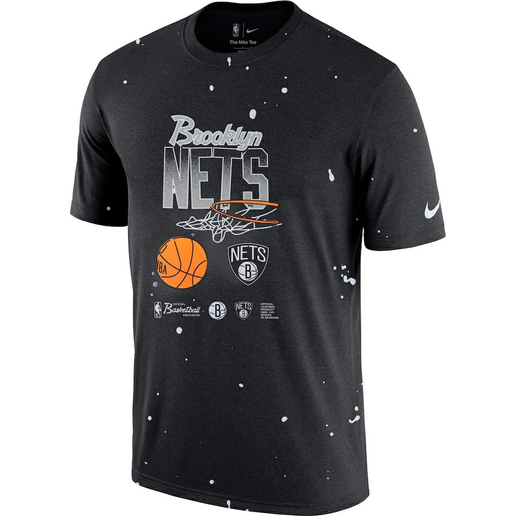 Brooklyn Nets Courtside Splatter T-Shirt Black - NBA