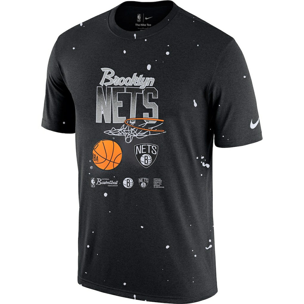 Brooklyn Nets Courtside Splatter T-Shirt Black - NBA