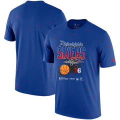 Philadelphia 76ers Courtside Splatter T-Shirt Royal - NBA
