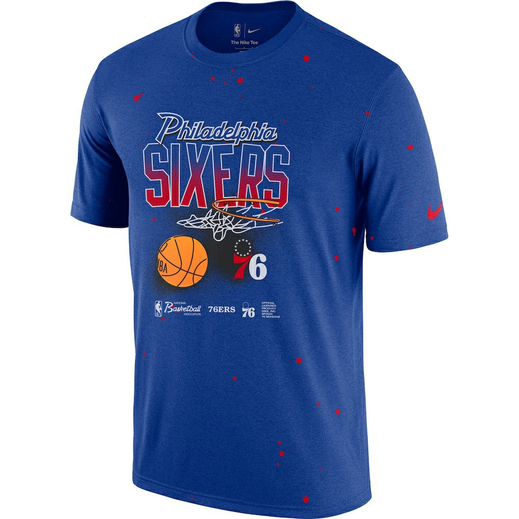 Philadelphia 76ers Courtside Splatter T-Shirt Royal - NBA