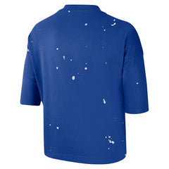 Philadelphia 76ers Women's Courtside Splatter Cropped T-Shirt Royal - NBA