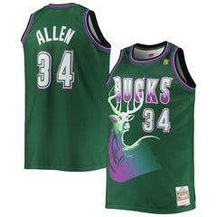 Ray Allen Milwaukee Bucks Big & Tall 1996/97 Hardwood Classics Swingman Jersey Hunter Green - NBA