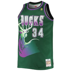 Ray Allen Milwaukee Bucks Big & Tall 1996/97 Hardwood Classics Swingman Jersey Hunter Green - NBA