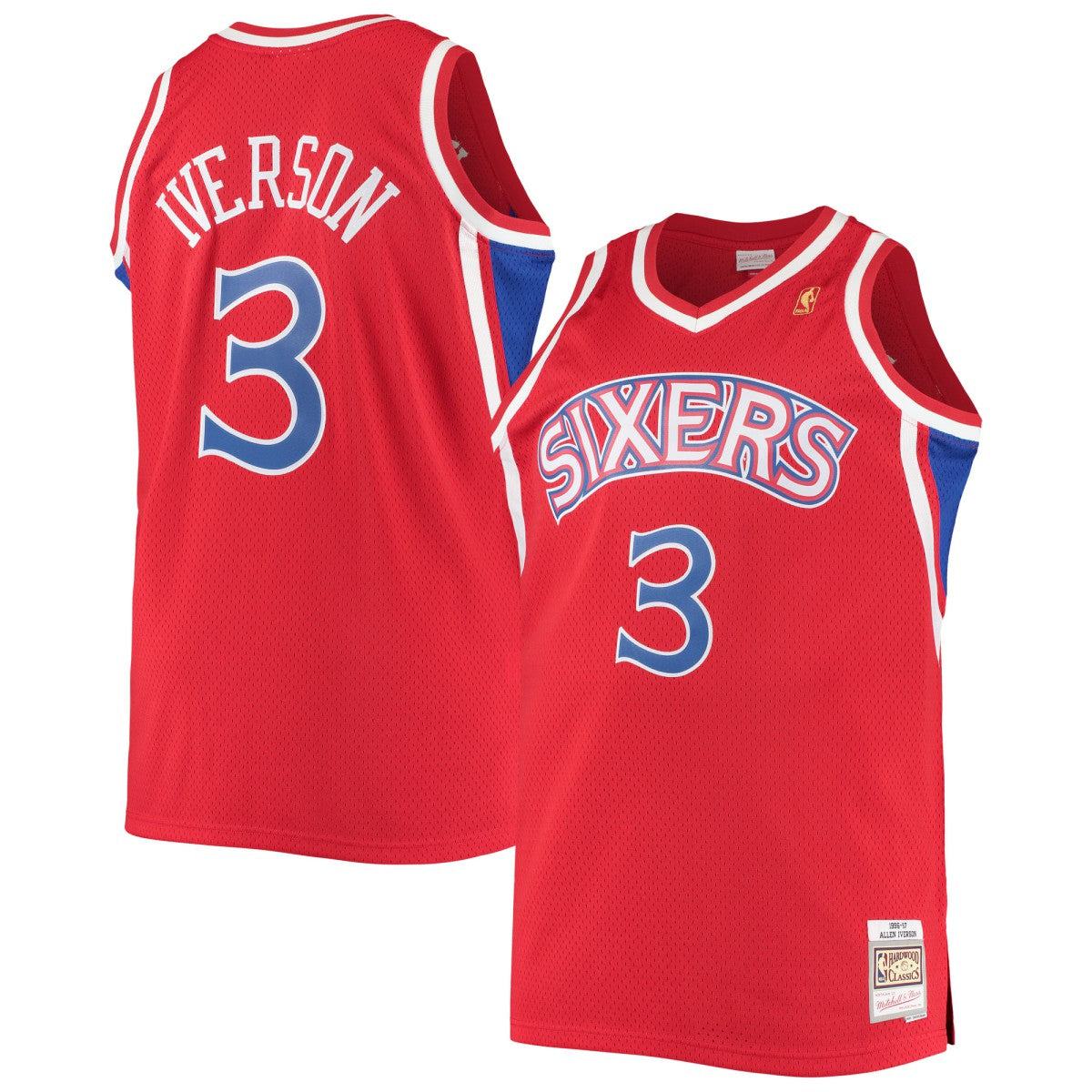 Allen Iverson Philadelphia 76ers 1996/97 Big & Tall Hardwood Classics Swingman Jersey Red - NBA