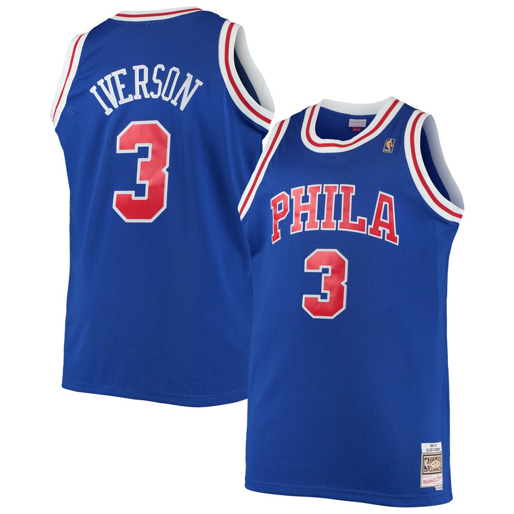 Allen Iverson Philadelphia 76ers 1996/97 Big & Tall Hardwood Classics Swingman Jersey Royal - NBA