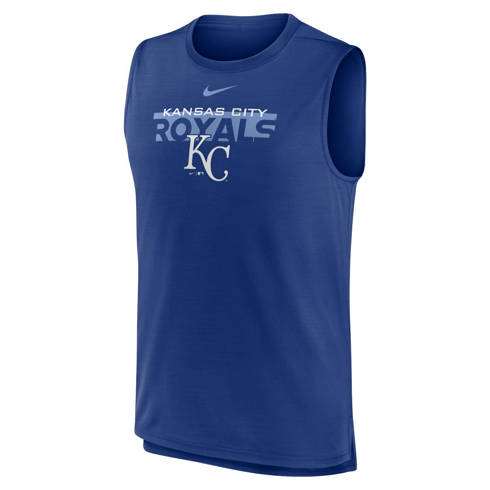 Kansas City Royals Nike Knockout Stack Exceed Performance Muscle Tank Top -Royal Tanks - MLB