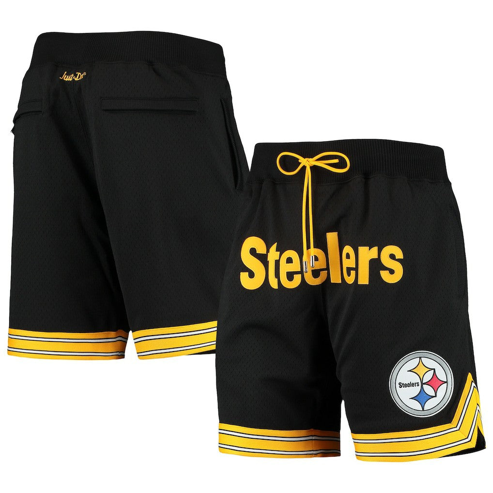 Pittsburgh Steelers Just Don Gold Rush Shorts Black | Mitchell & Ness