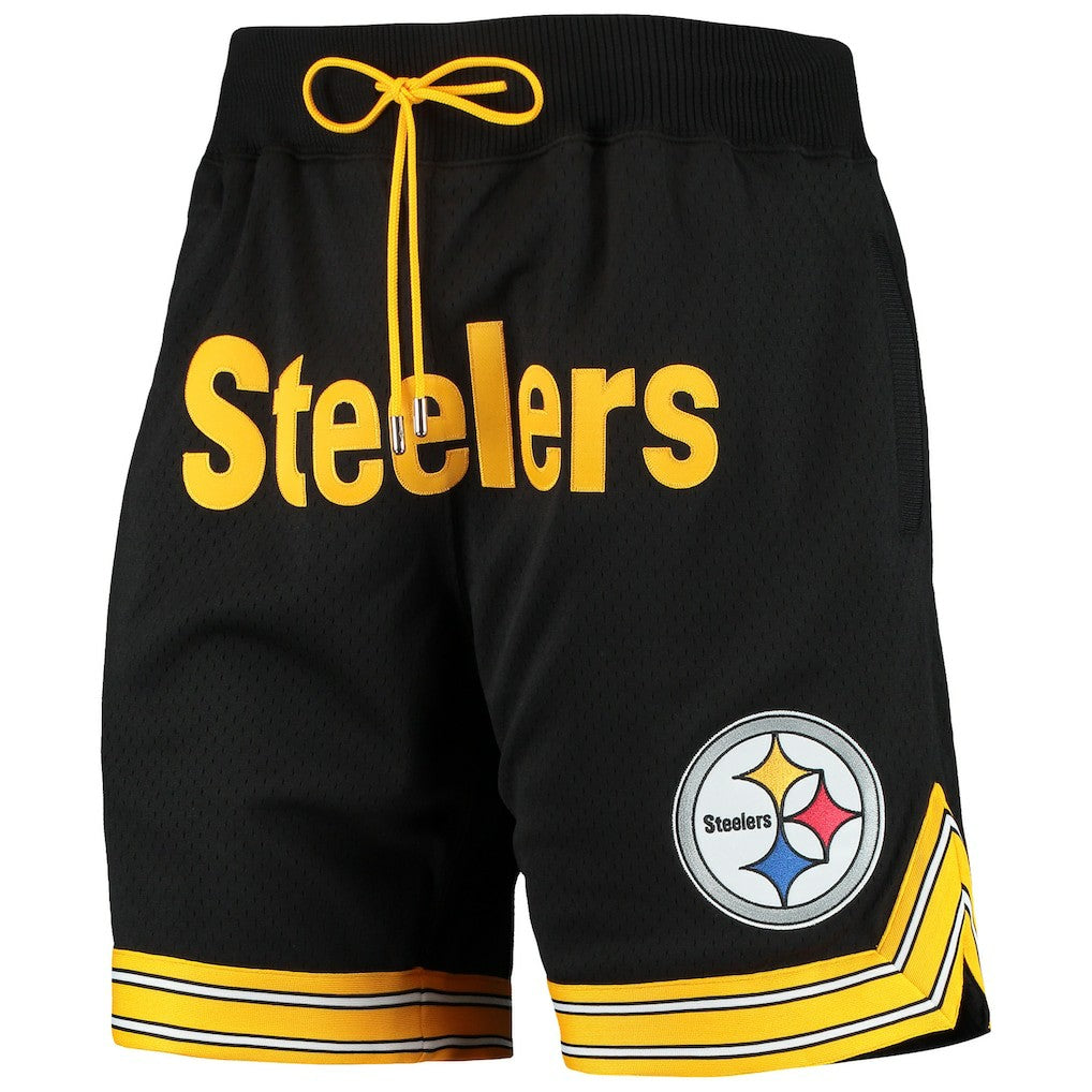 Pittsburgh Steelers Just Don Gold Rush Shorts Black | Mitchell & Ness