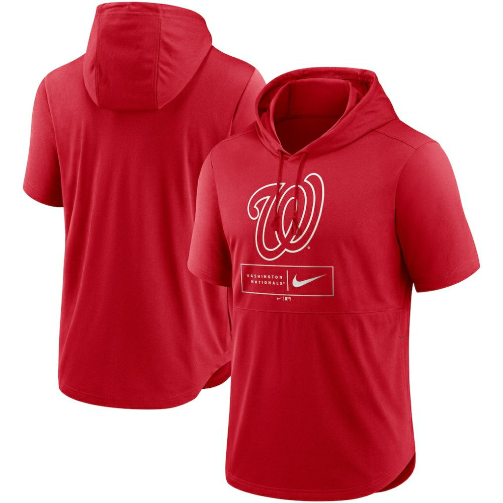 Washington Nationals Nike Lockup Performance Short Sleeve Lightweight Hooded Top - MLB